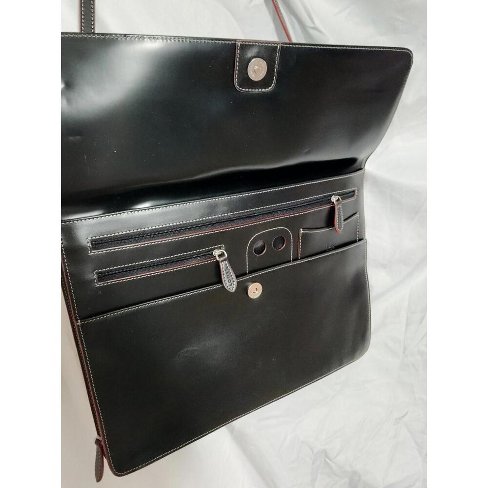 Vintage Lodis Attache/Briefcase/Portfolio/Document Bag Black Leather